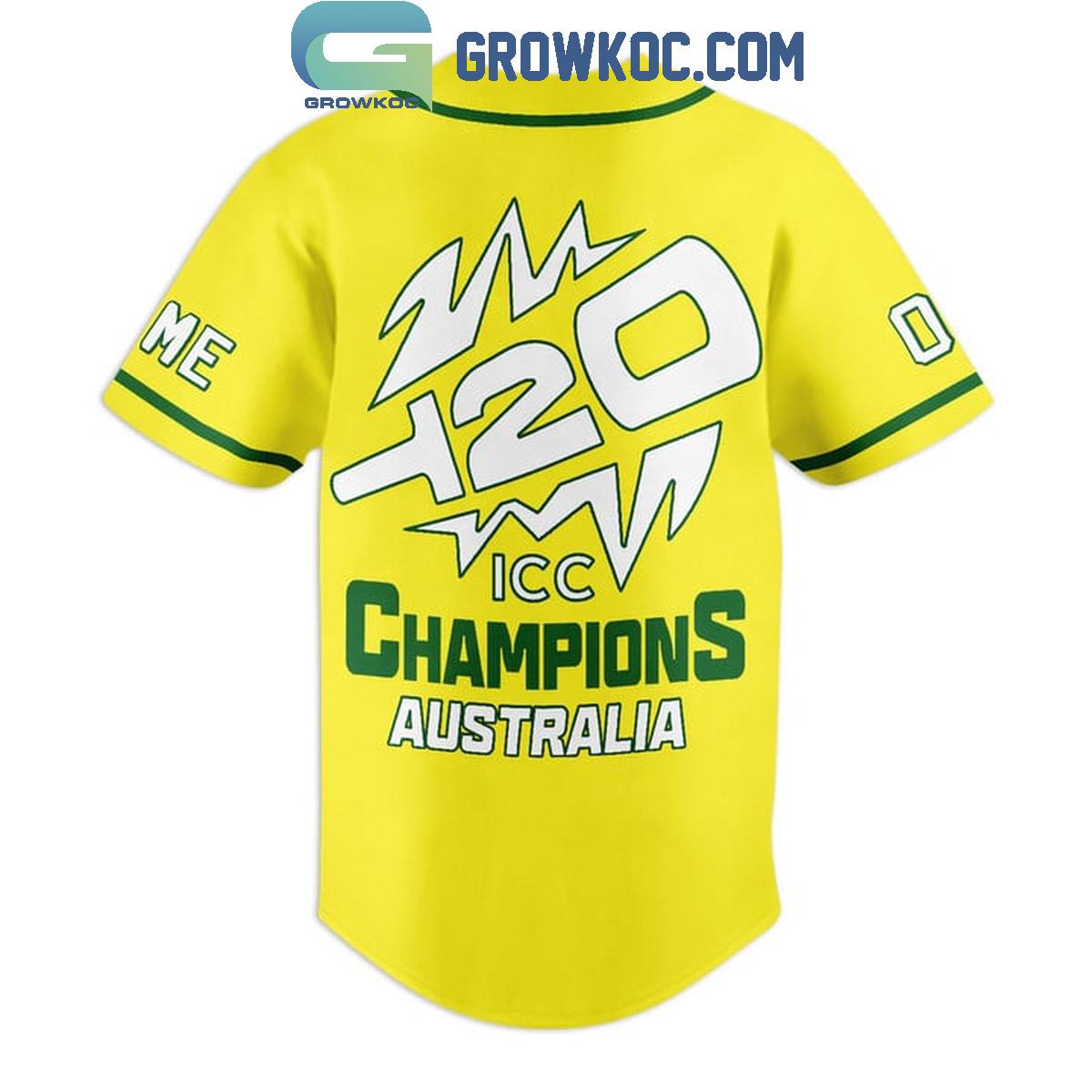 Cricket Australia ICC Champions Personalized Baseball Jersey