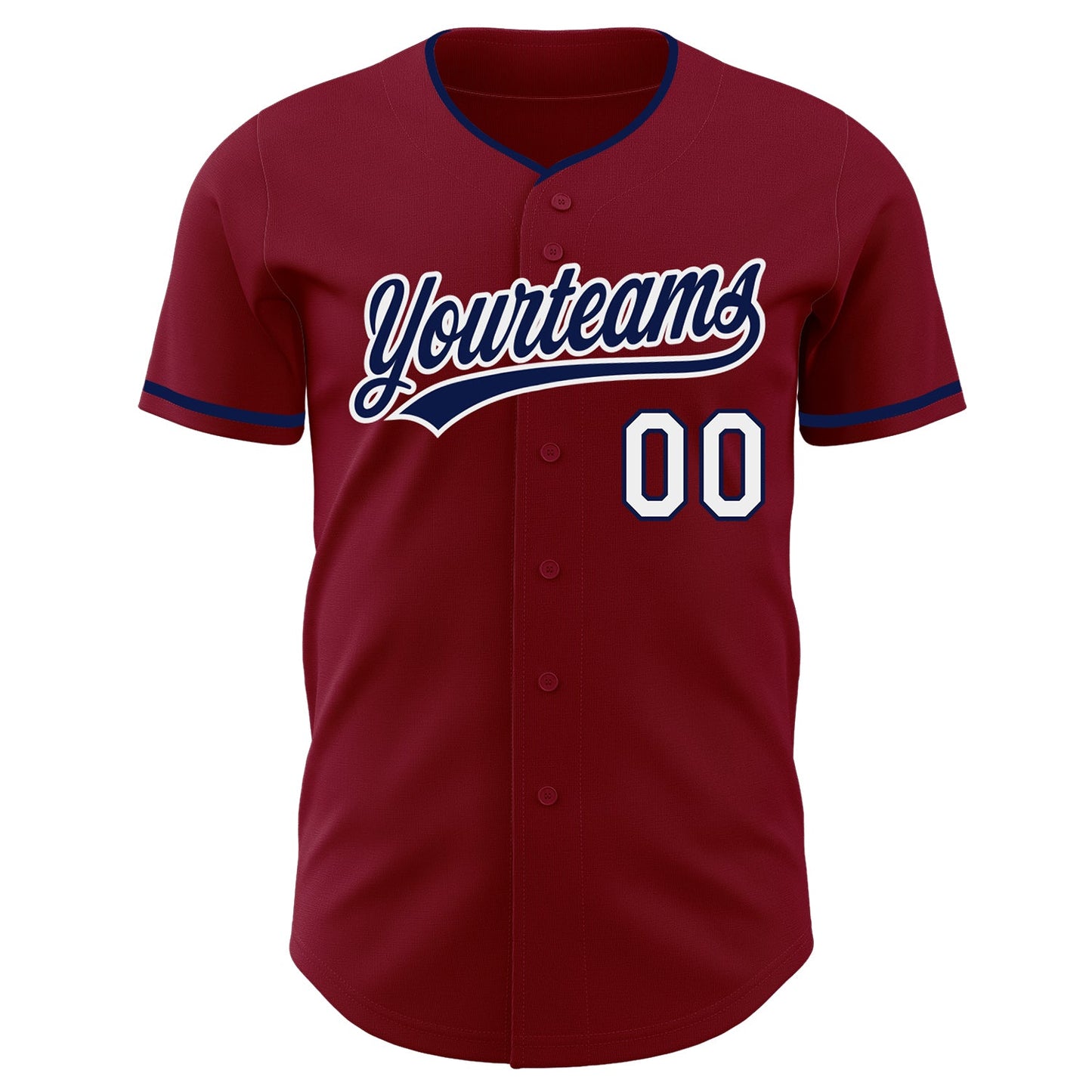 Custom Crimson Navy-White Authentic Baseball Jersey