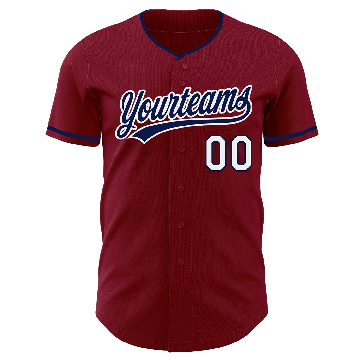 Custom Crimson Navy-White Authentic Baseball Jersey