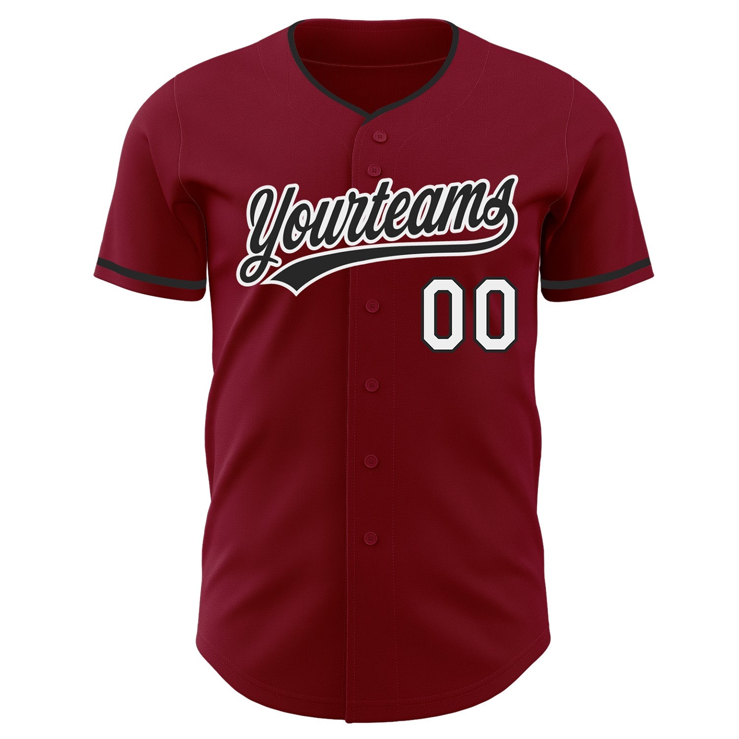 Custom Crimson Black-White Authentic Baseball Jersey