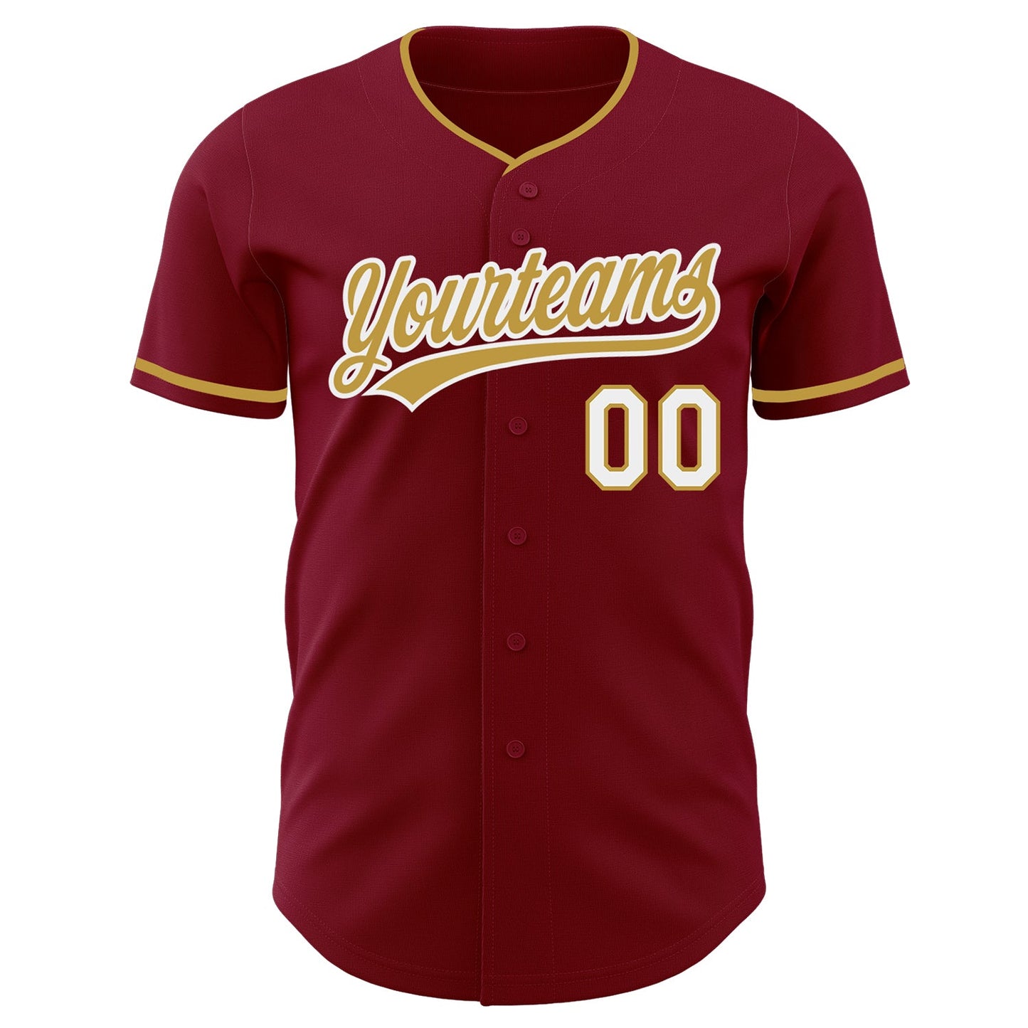 Custom Crimson Old Gold-White Authentic Baseball Jersey