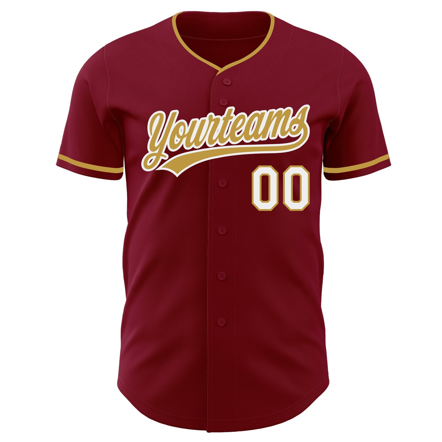 Custom Crimson Old Gold-White Authentic Baseball Jersey