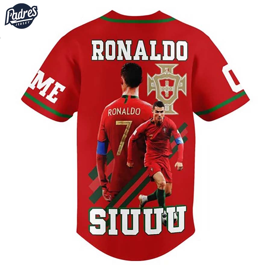 Cristiano Ronaldo Portugal Custom Baseball Jersey Style - Padres Jersey Oasis: Elevate Your Baseball Style Game... (Image 2)