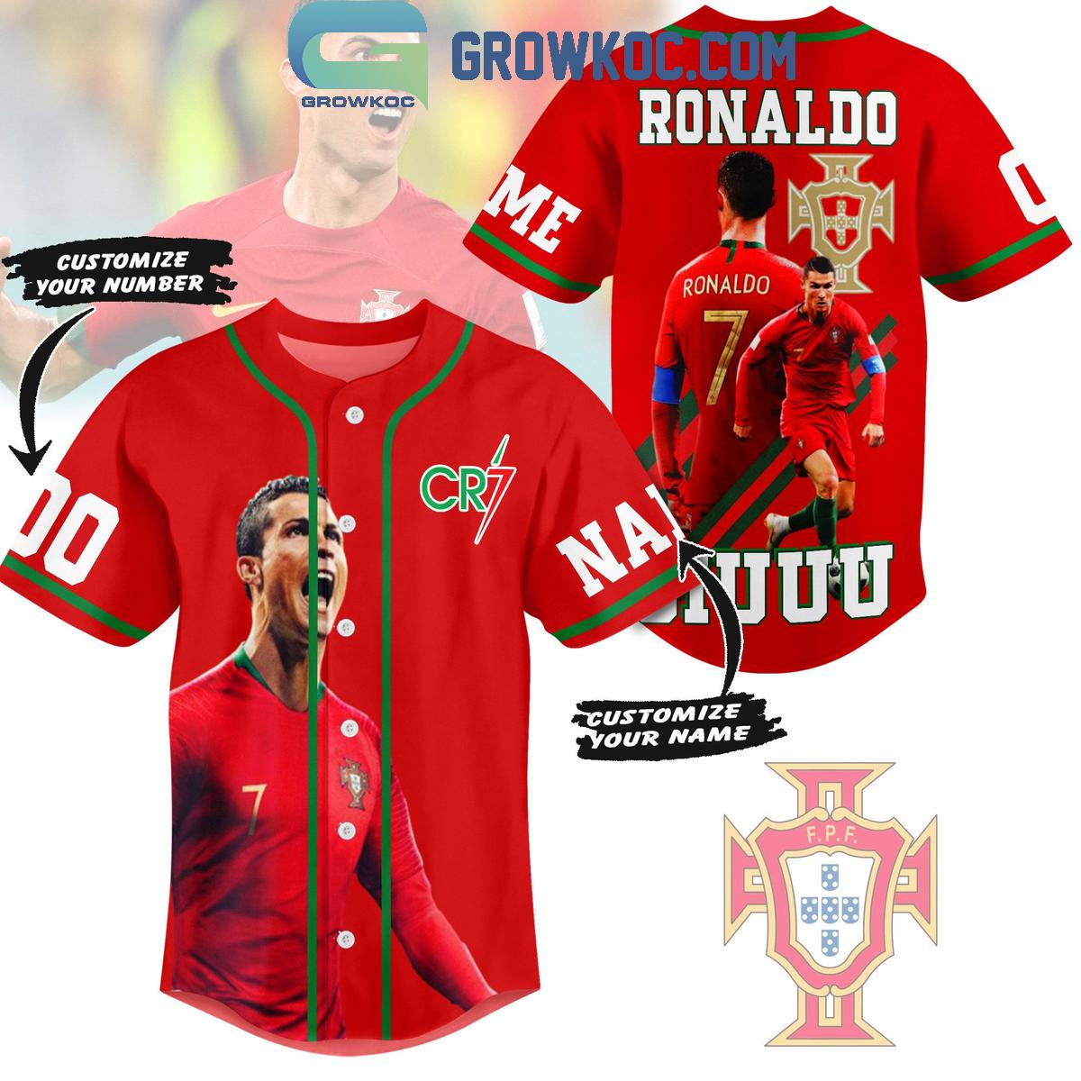 Cristiano Ronaldo Portugal Football Captain Siuu Personalized Baseball Jersey