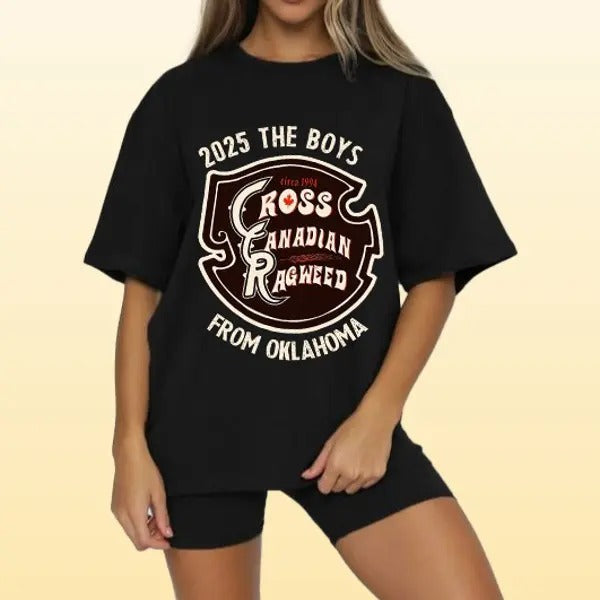 Cross Canadiian Ragweed Reunion The Boys From Oklaahoma Concert 2025 Unisex Cotton Meme Shirt Funny Menswear Tshirt...