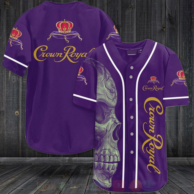 FASHION Crown Royal Skull Baseball Jerseys Botton Shirt