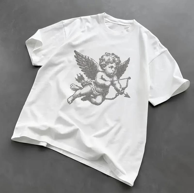 Cupid Angel T-Shirt, Gifts Shirt, Unisex Vintage Graphic Tees Gothic Grunge Y2k Emo Scene Amity Affliction Style Clothes...
