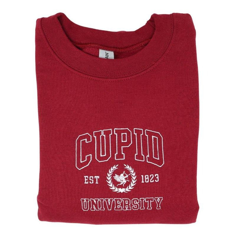Cupid University Embroidered Sweatshirt Fit Womenswear T-Shirts, Hoodie | WearSparks.com