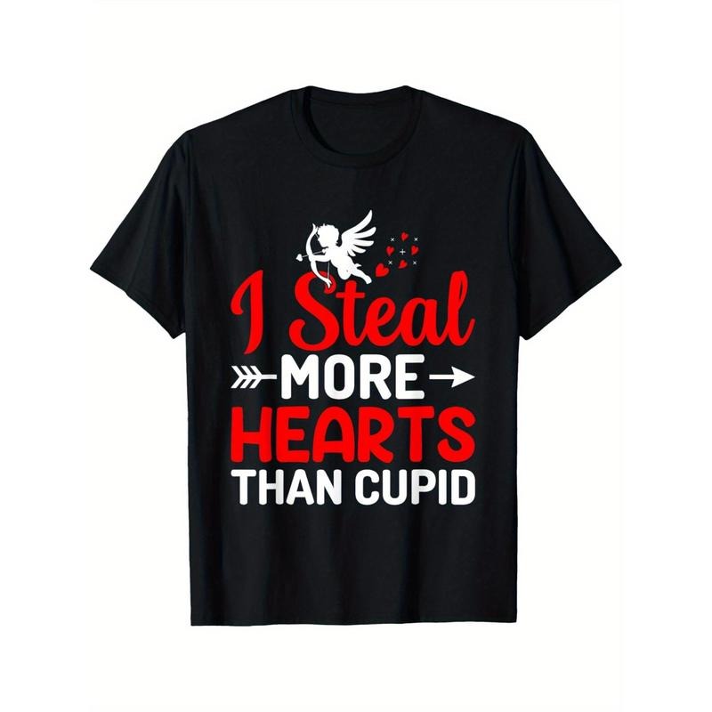 Cupid's Rival: Men's 'I Steal More Hearts Than Cupid' Funny Valentine's Day T-Shirt
