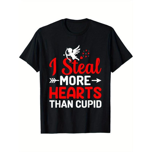 Cupid's Rival: Men's 'I Steal More Hearts Than Cupid' Funny Valentine's Day T-Shirt