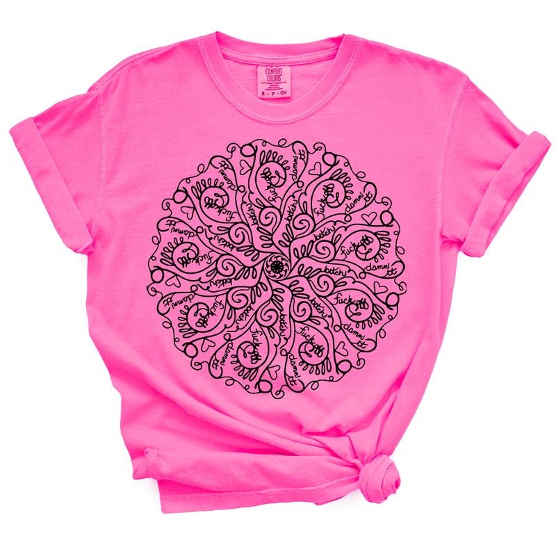 Curse Word Mandala TShirt - Casual Summer Top For Women Hoodie, Sweatshirt | WearSparks.com
