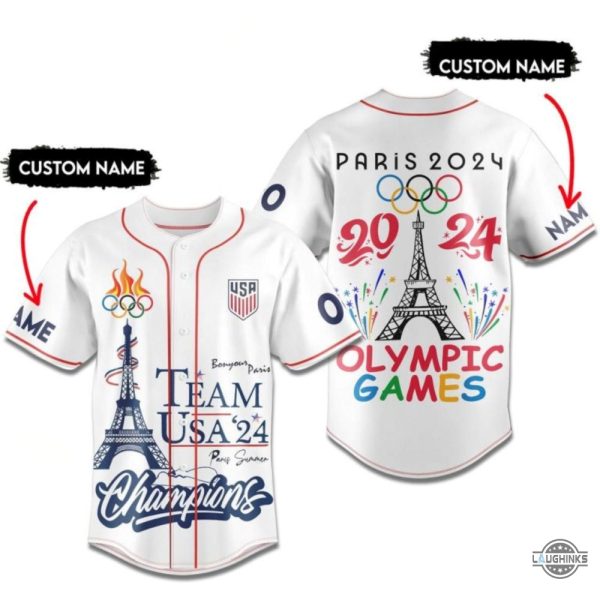 Custom 2024 Paris Olympics Team Usa Baseball Jersey Shirt NEW