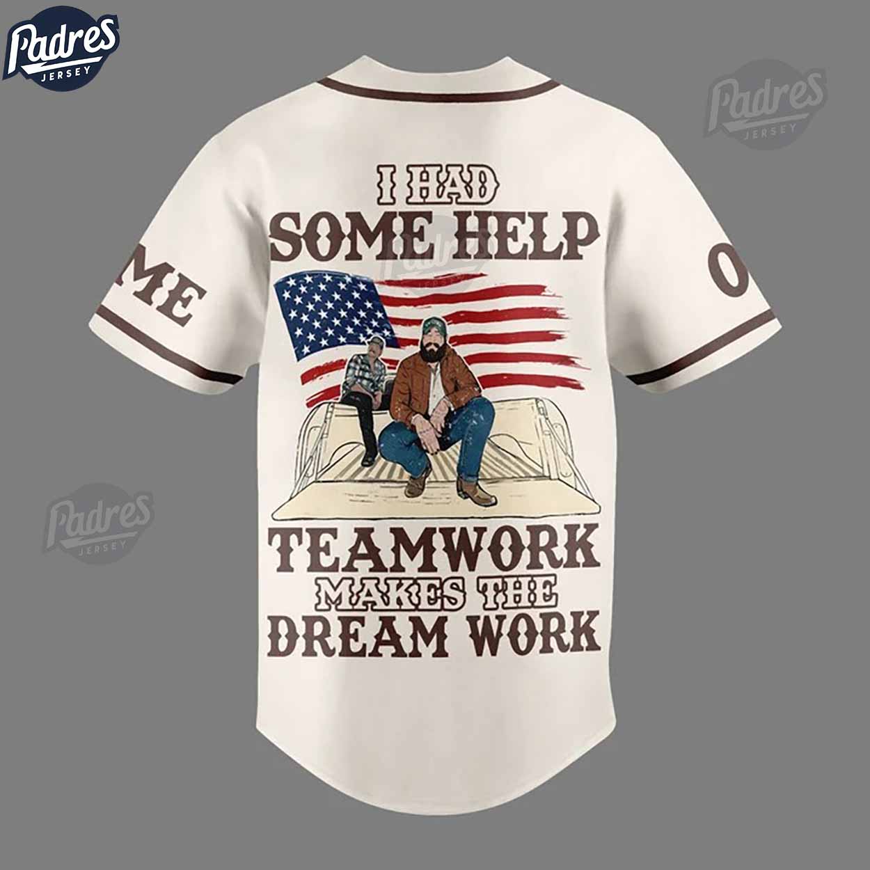 Custom 4th Of July Post Malone I Had Some Help Baseball Jersey - Padres Jersey Oasis: Elevate Your Baseball... (Image 2)