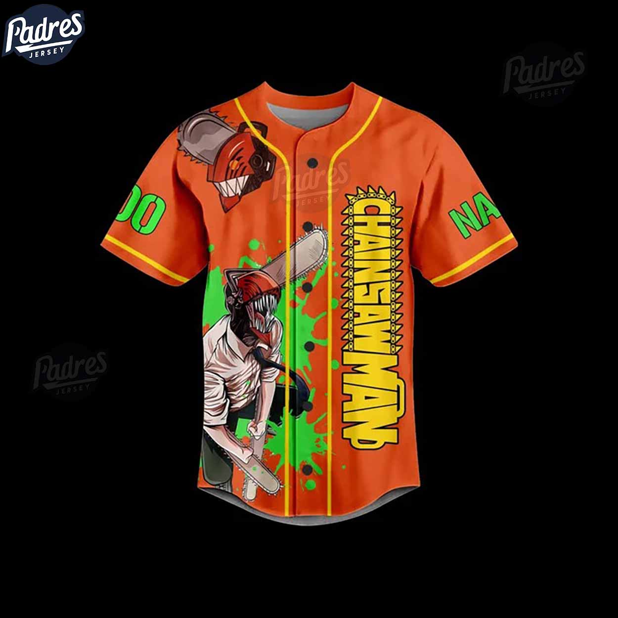 Custom Anime Chainsaw Man Baseball Jersey - Padres Jersey Oasis: Elevate Your Baseball Style Game T-Shirts,... (Image 2)