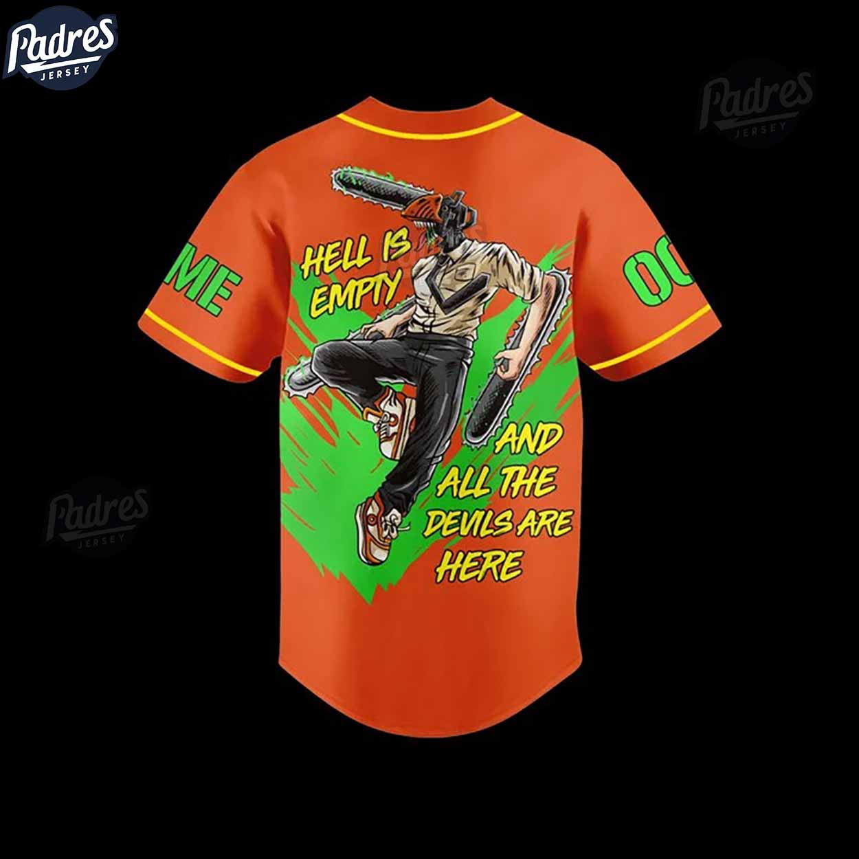 Custom Anime Chainsaw Man Baseball Jersey - Padres Jersey Oasis: Elevate Your Baseball Style Game T-Shirts,... (Image 3)