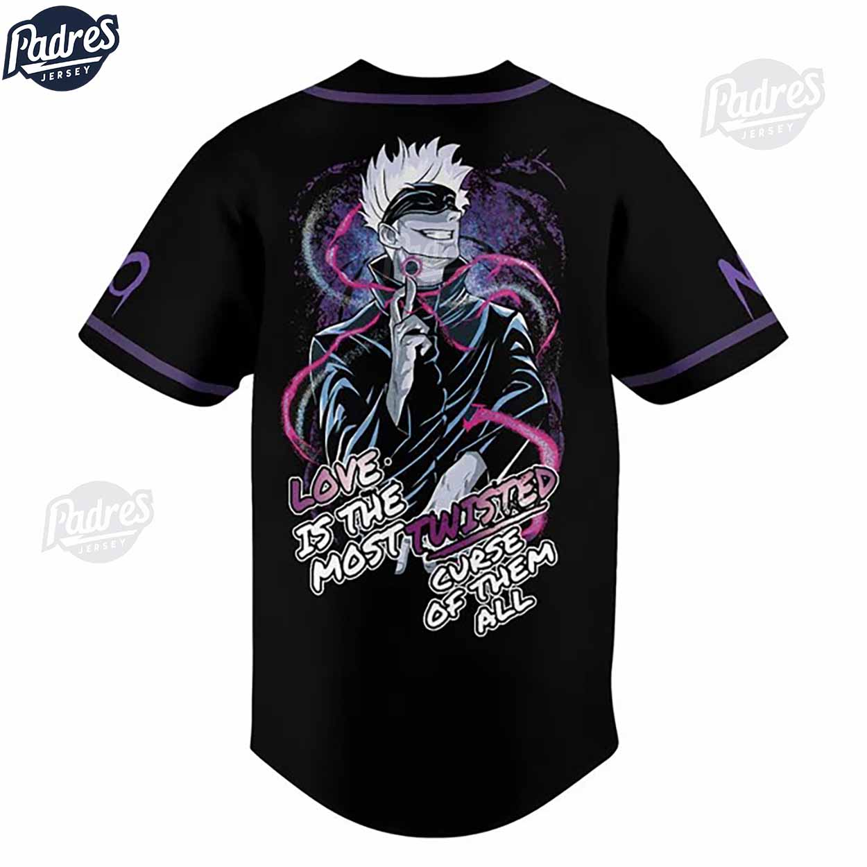 Custom Anime Jujutsu Kaisen Baseball Jersey - Padres Jersey Oasis: Elevate Your Baseball Style Game T-Shirts,... (Image 2)