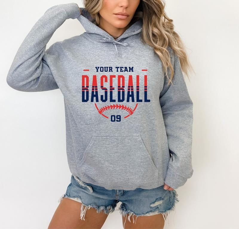 Custom Baseball Hoodie, Personalized Baseball Sweatshirt, Baseball Team Name Hoodie, Baseball Sweatshirt, Game Day...