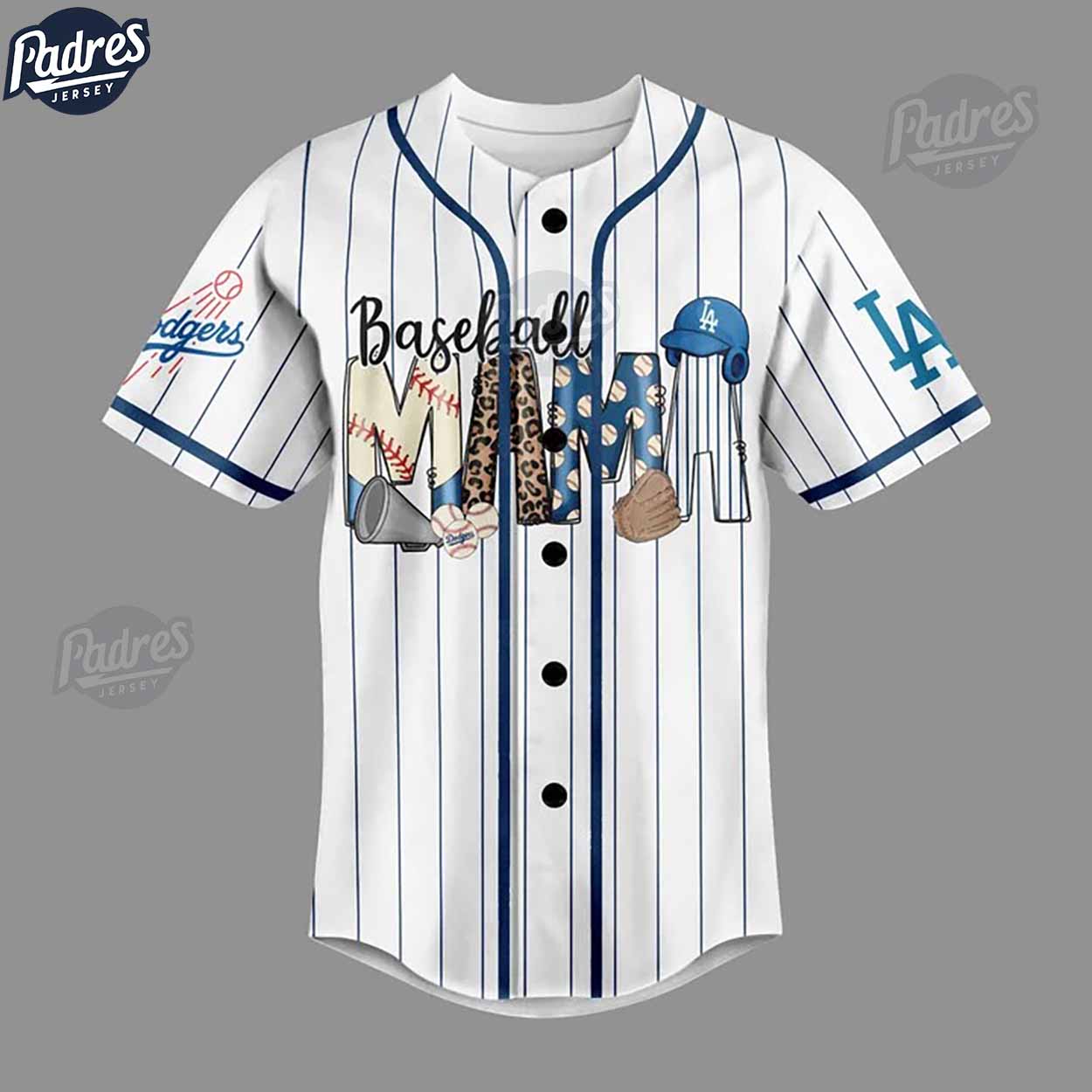 Custom Baseball Mama Los Angeles Dodger Baseball Jersey - Padres Jersey Oasis: Elevate Your Baseball Style Game... (Image 2)