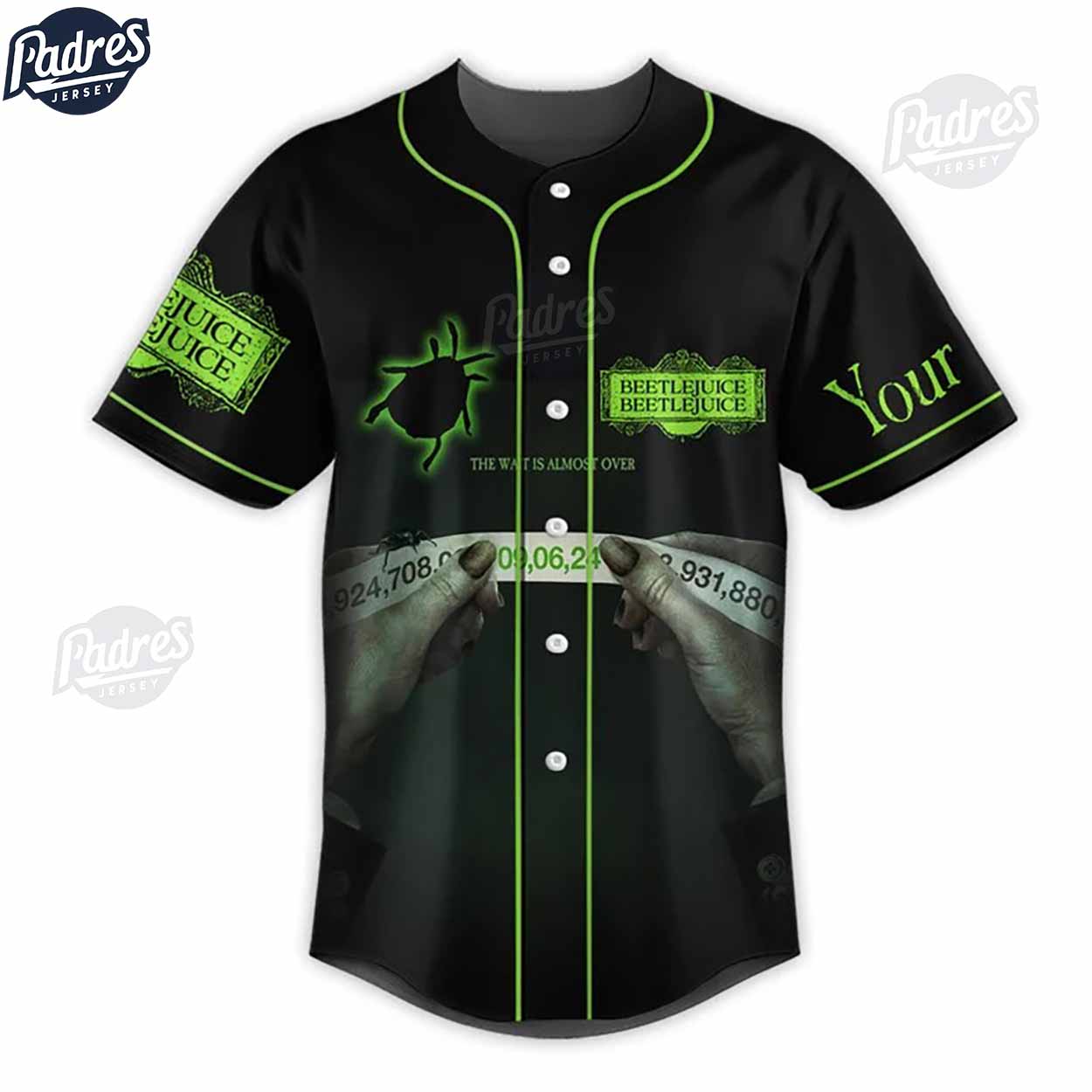 Custom Beetlejuice Beetlejuice Baseball Jersey - Padres Jersey Oasis: Elevate Your Baseball Style Game... (Image 2)