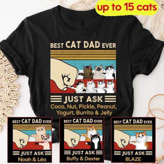 Custom Best Cat Dad Ever T-shirt, Cat Fathers Shirt, Custom Cat Breed Shirt, Personalized Gift For Cat Dad Papa, Father's...