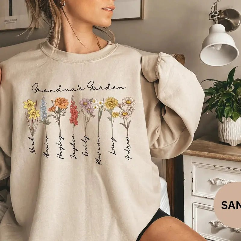 Custom Birth Month Birth Flower Shirt, Custom Mothers Day Gift, Custom Mom Tshirt, Mothers Day Shirt, Custom Flower...