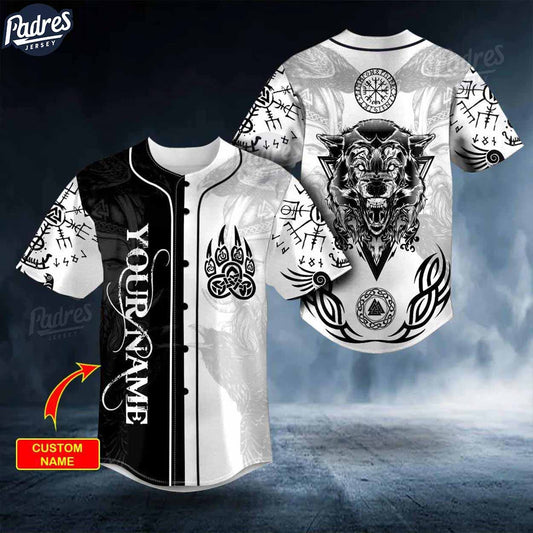 Custom Black White Bear Claws Viking Tattoo Baseball Jersey - Padres Jersey Oasis: Elevate Your Baseball Style Game...