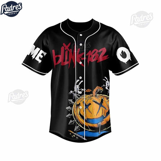 Custom Blink-182 Jason Voorhees Halloween Baseball Jersey - Padres Jersey Oasis: Elevate Your Baseball Style... (Image 1)