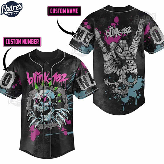 Custom Blink-182 Six Arrow Skull Baseball Jersey - Padres Jersey Oasis: Elevate Your Baseball Style Game... (Image 1)