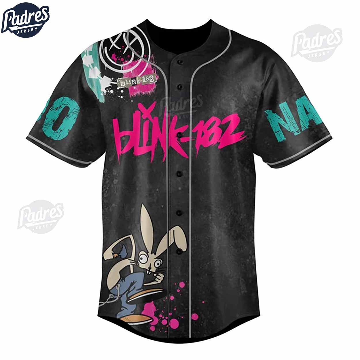 Custom Blink-182 Skeleton Baseball Jersey - Padres Jersey Oasis: Elevate Your Baseball Style Game T-Shirts,... (Image 3)
