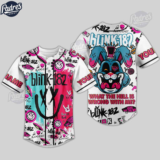 Custom Blink-182 What The Hell Is Wrong With Me Baseball Jersey - Padres Jersey Oasis: Elevate Your Baseball... (Image 1)