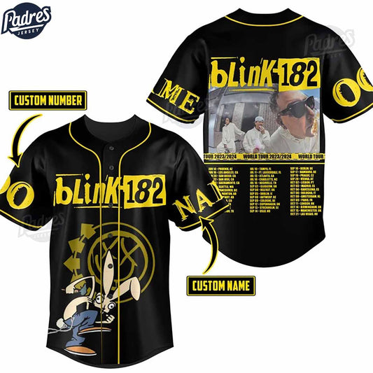 Custom Blink-182 World Tour 2024 Baseball Jersey - Padres Jersey Oasis: Elevate Your Baseball Style Game... (Image 1)