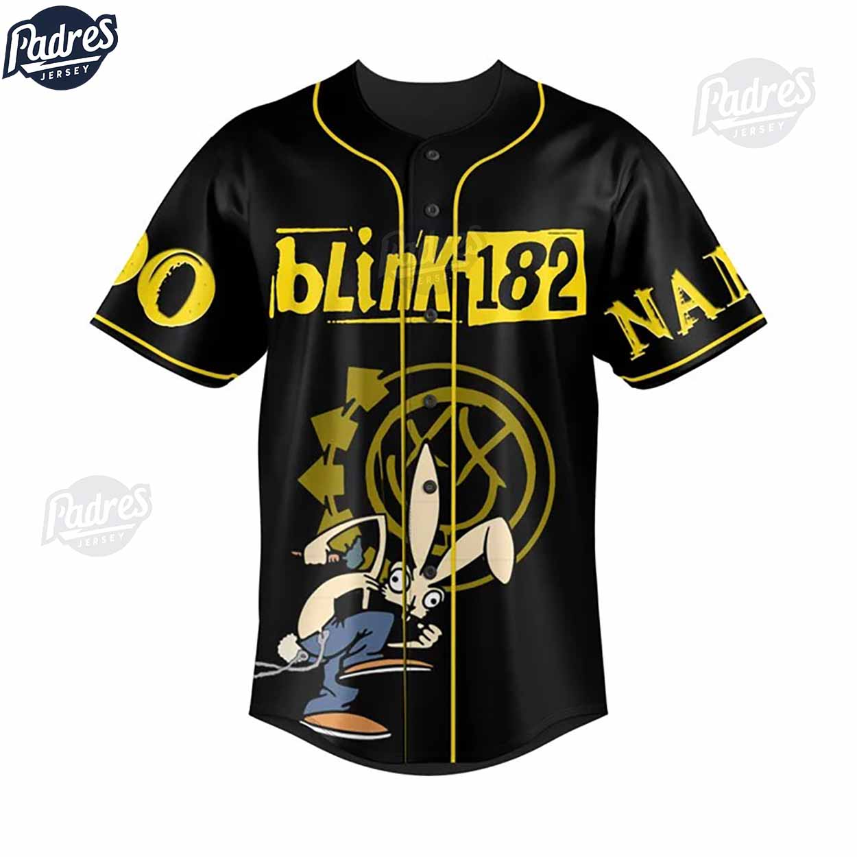 Custom Blink-182 World Tour 2024 Baseball Jersey - Padres Jersey Oasis: Elevate Your Baseball Style Game... (Image 2)