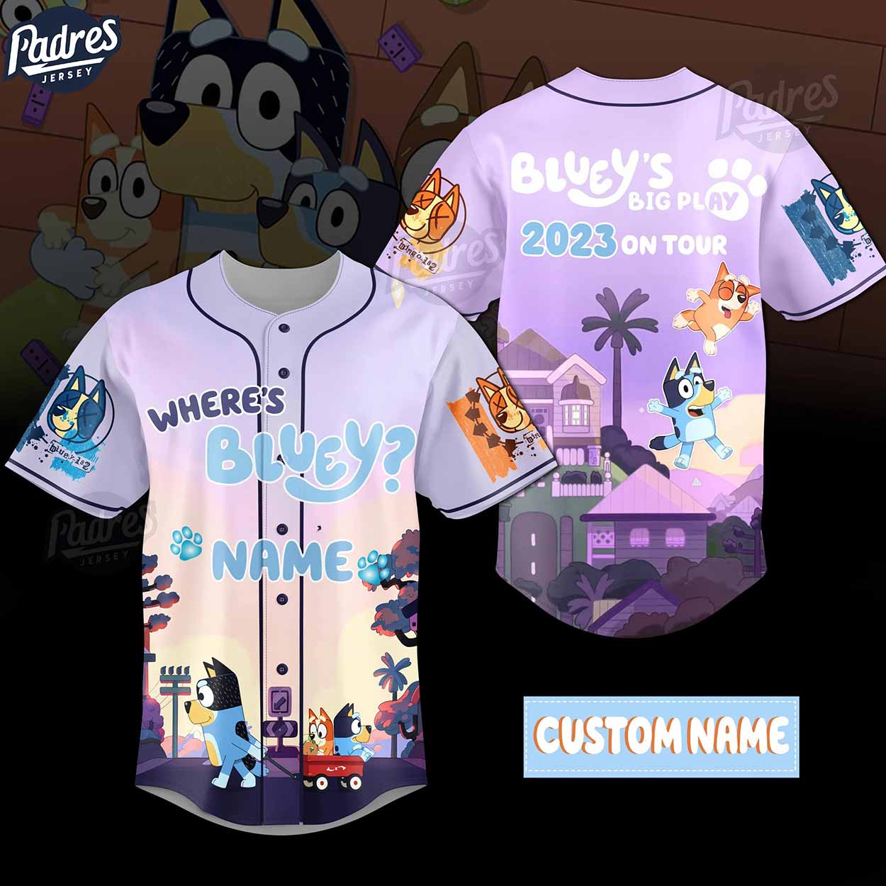 Custom Bluey 2023 Baseball Jersey - Padres Jersey Oasis: Elevate Your Baseball Style Game T-Shirts, Hoodie,... (Image 1)