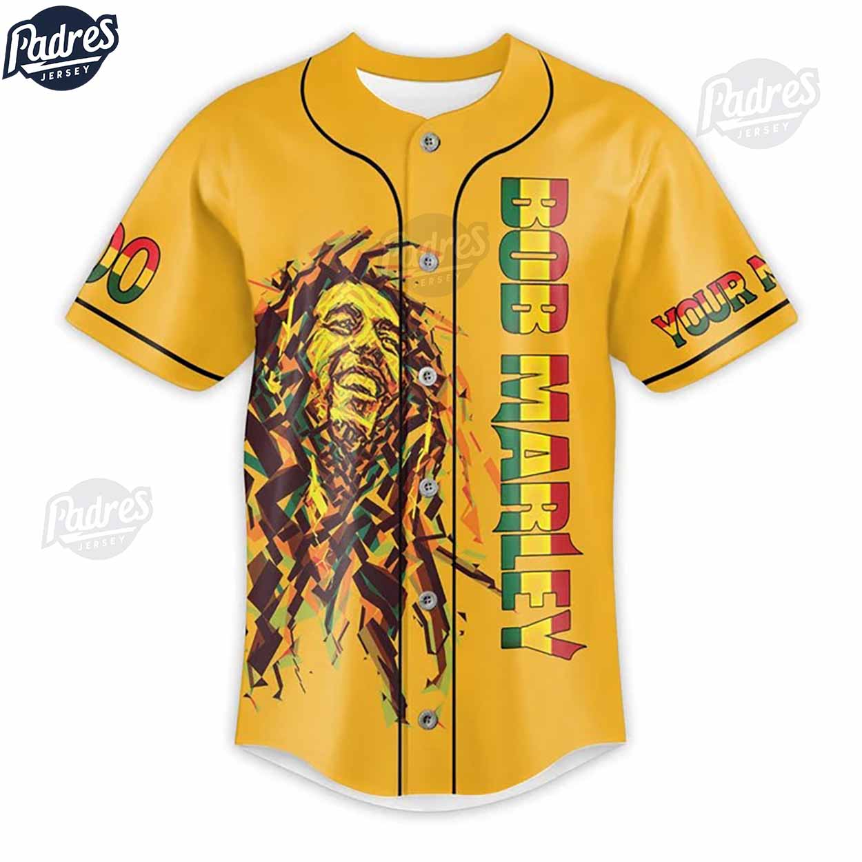 Custom Bob Marley Baseball Jersey - Padres Jersey Oasis: Elevate Your Baseball Style Game T-Shirts, Hoodie,... (Image 2)