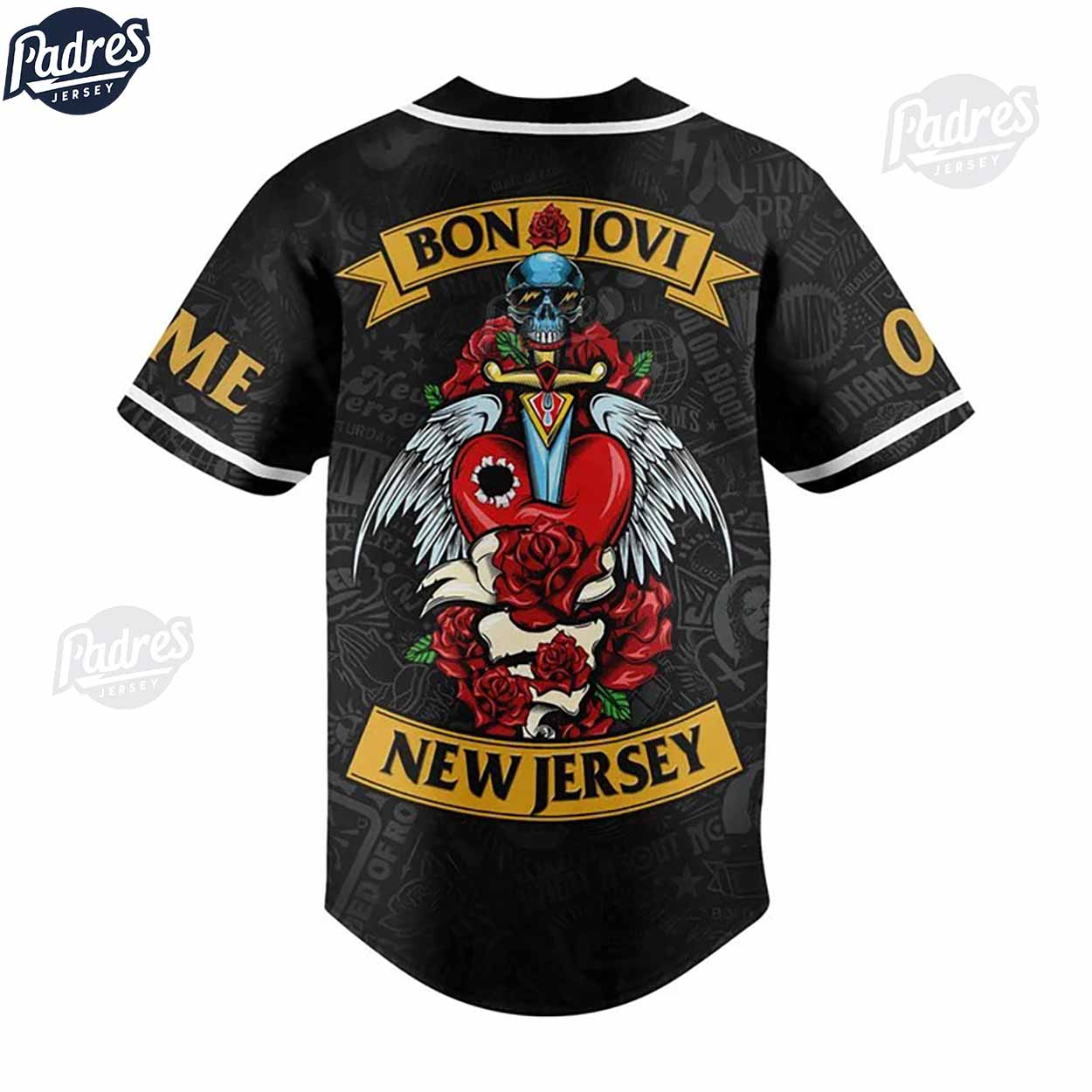Custom Bon Jovi New Jersey Baseball Jersey Style - Padres Jersey Oasis: Elevate Your Baseball Style Game... (Image 2)