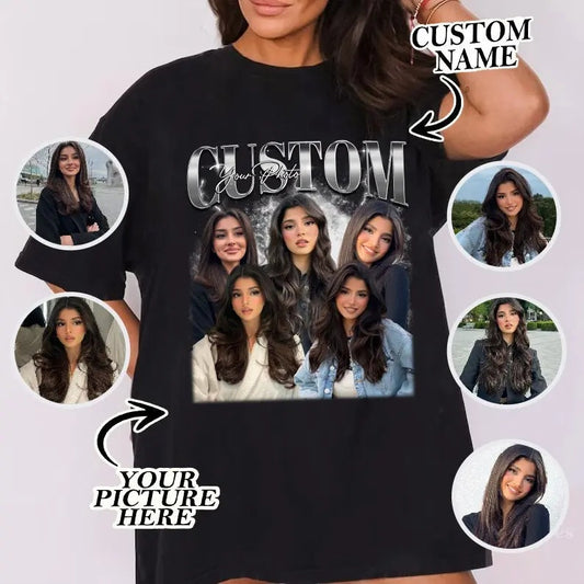 Custom Bootleg Rap Tee, Custom Your Own Bootleg Shirts, Custom Photo, Vintage Graphic 90s Tshirt, Custom Photo Shirt,...