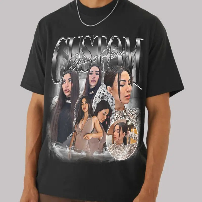 Custom Bootleg Rap Tee, Customized Your Bootleg T-Shirt, Personalized Photos Sweatshirt, Boyfriend Gifts, Birthday Gift...