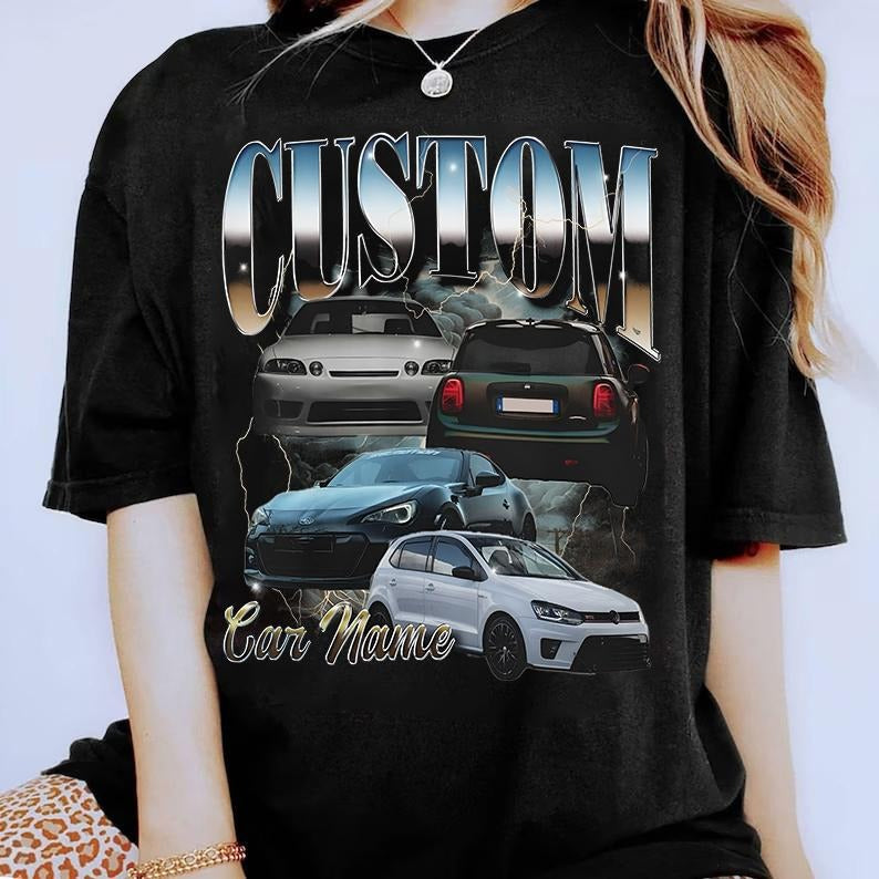 Custom Car Shirt, Custom Classic Car Tee, Custom Car Photo Vintage T-Shirts, Insert Your Photo, Vintage Car Lover Gift...