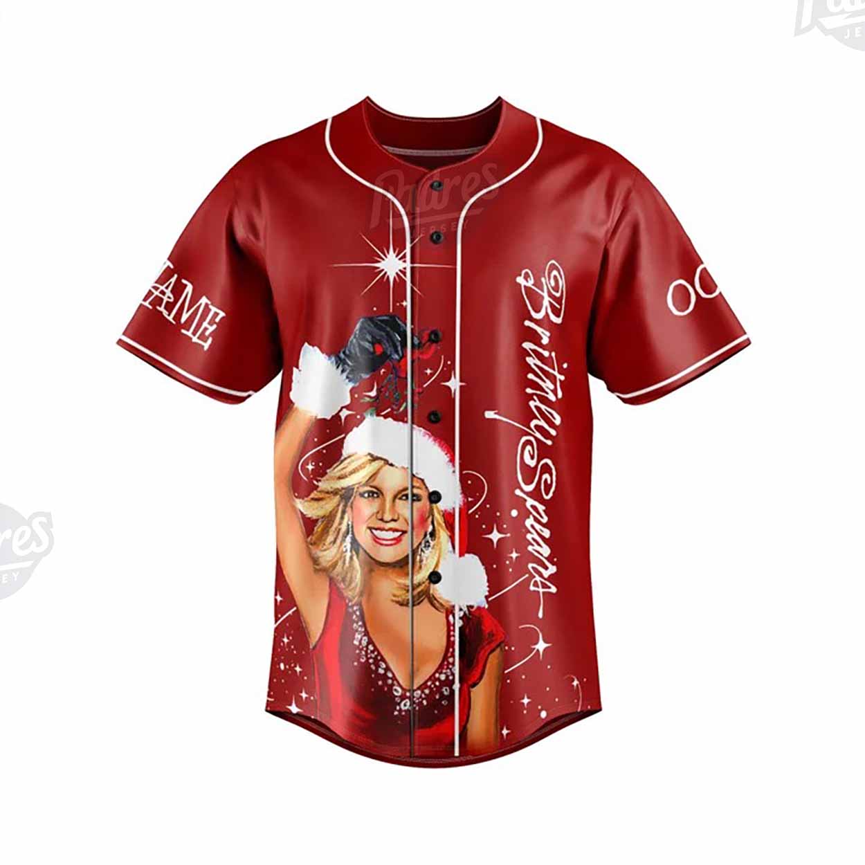 Custom Christmas Britney Spears Baseball Jersey - Padres Jersey Oasis: Elevate Your Baseball Style Game... (Image 2)