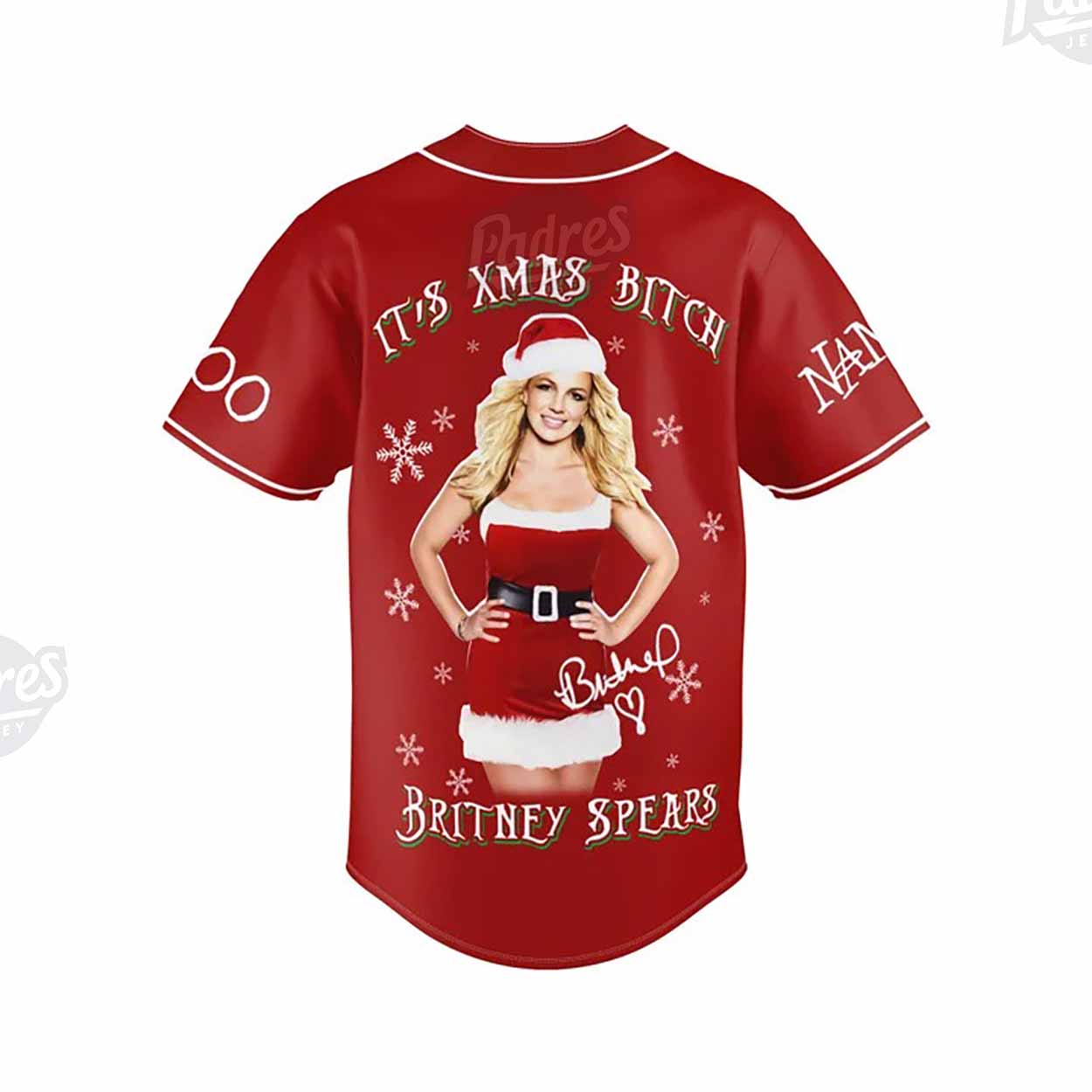 Custom Christmas Britney Spears Baseball Jersey - Padres Jersey Oasis: Elevate Your Baseball Style Game... (Image 3)