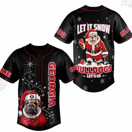 Custom Christmas Georgia BullDogs Baseball Jersey - Padres Jersey Oasis: Elevate Your Baseball Style Game... (Image 1)