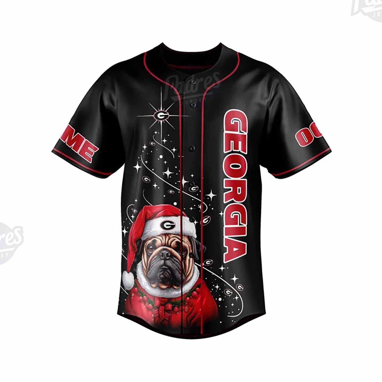 Custom Christmas Georgia BullDogs Baseball Jersey - Padres Jersey Oasis: Elevate Your Baseball Style Game... (Image 2)