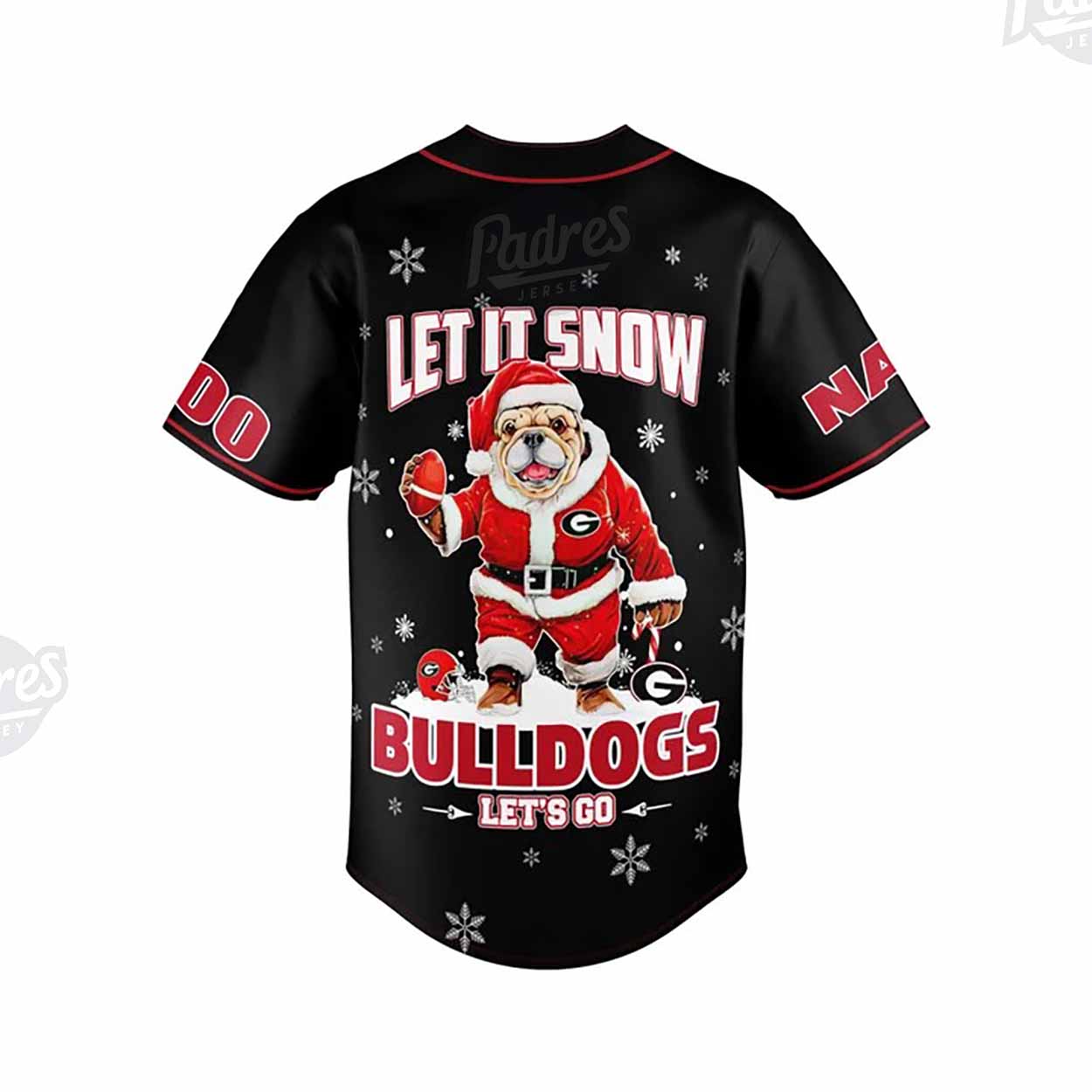 Custom Christmas Georgia BullDogs Baseball Jersey - Padres Jersey Oasis: Elevate Your Baseball Style Game... (Image 3)