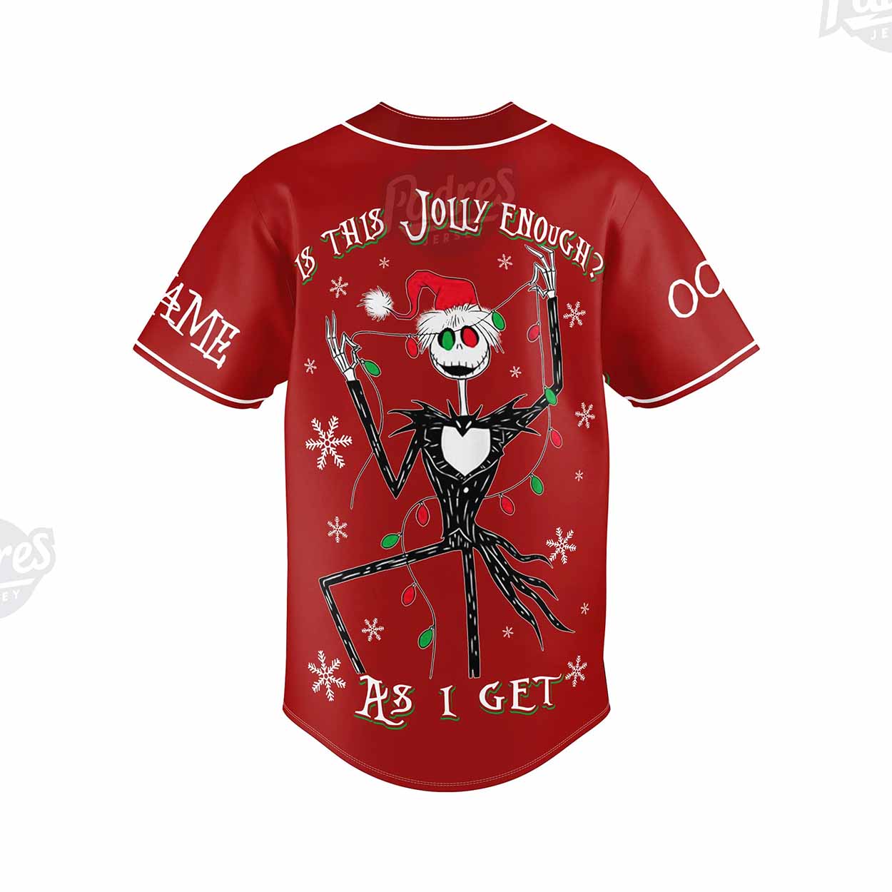 Custom Christmas Jack Skellington Baseball Jersey - Padres Jersey Oasis: Elevate Your Baseball Style Game... (Image 3)