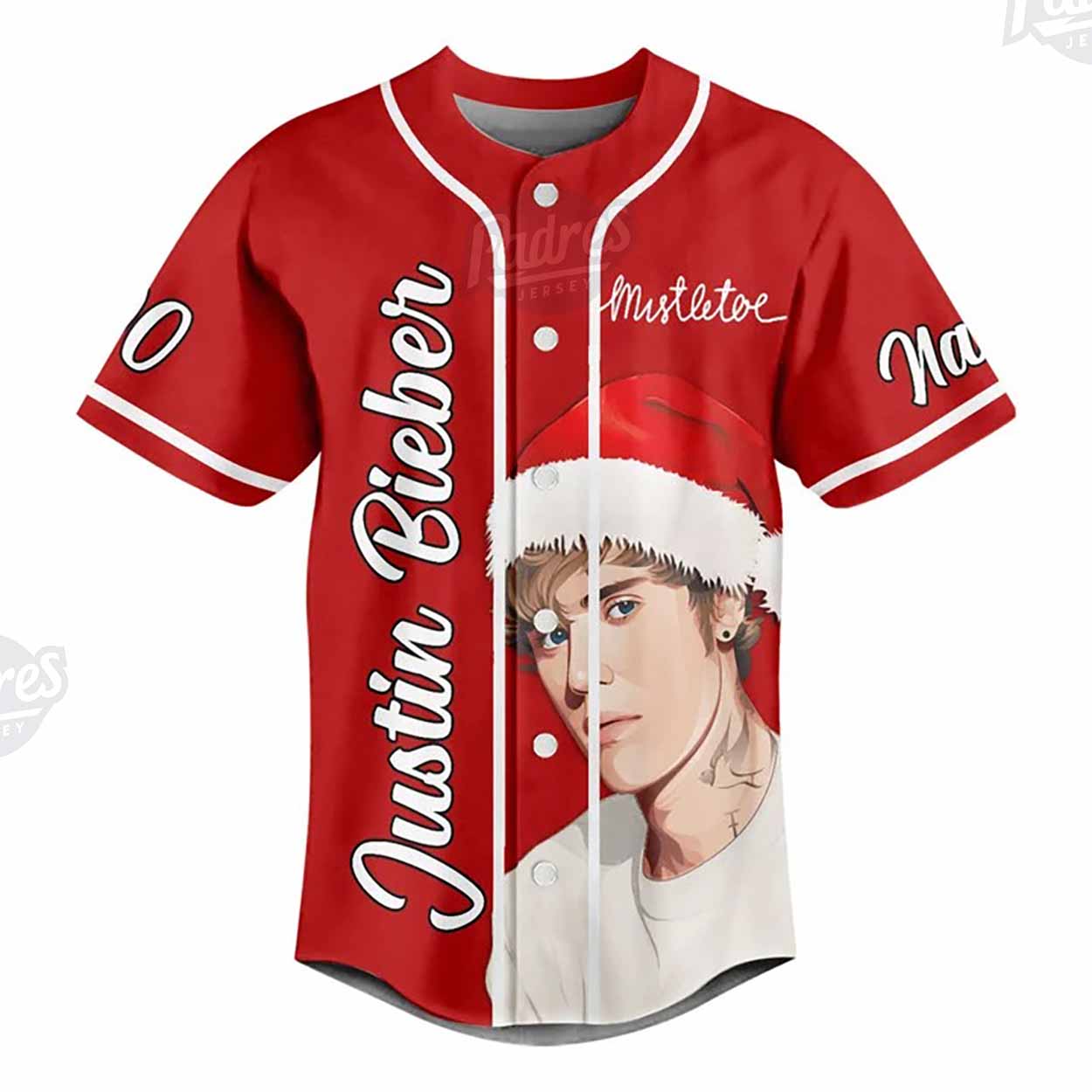 Custom Christmas Justin Bieber Baseball Jersey - Padres Jersey Oasis: Elevate Your Baseball Style Game... (Image 3)