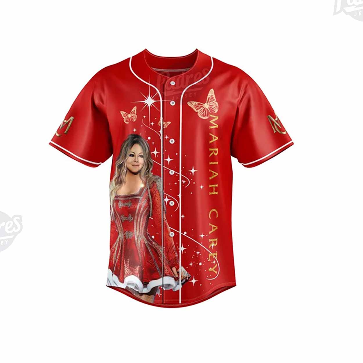 Custom Christmas Mariah Carey Baseball Jersey - Padres Jersey Oasis: Elevate Your Baseball Style Game T-Shirts,... (Image 3)