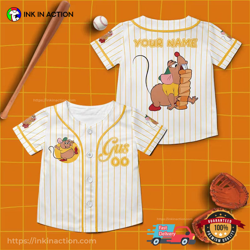 Custom Cinderella Gus Gus Mouse Funny Baseball Jersey
