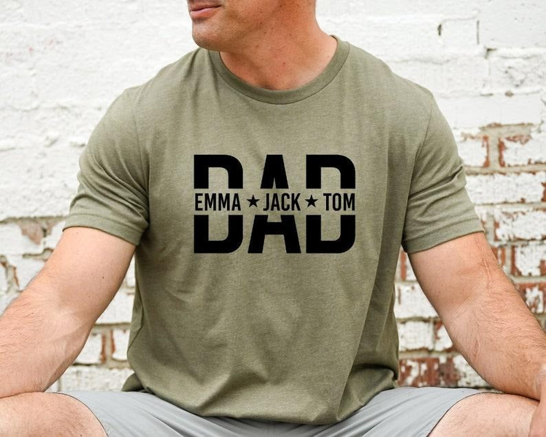 Custom Dad Shirt With Kids Names, Dad T-Shirt, Personalized Dad Sweatshirt, Father's Day Shirt, New Dad Shirt, Daddy...