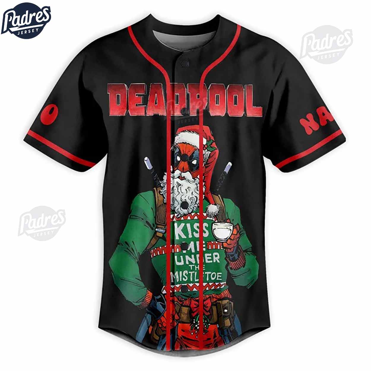 Custom Deadpool Dead Inside But Jolly AF Baseball Jersey - Padres Jersey Oasis: Elevate Your Baseball Style... (Image 2)