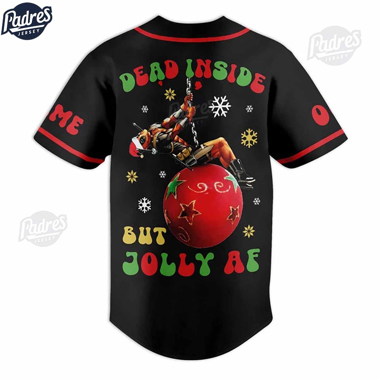 Custom Deadpool Dead Inside But Jolly AF Baseball Jersey - Padres Jersey Oasis: Elevate Your Baseball Style... (Image 3)